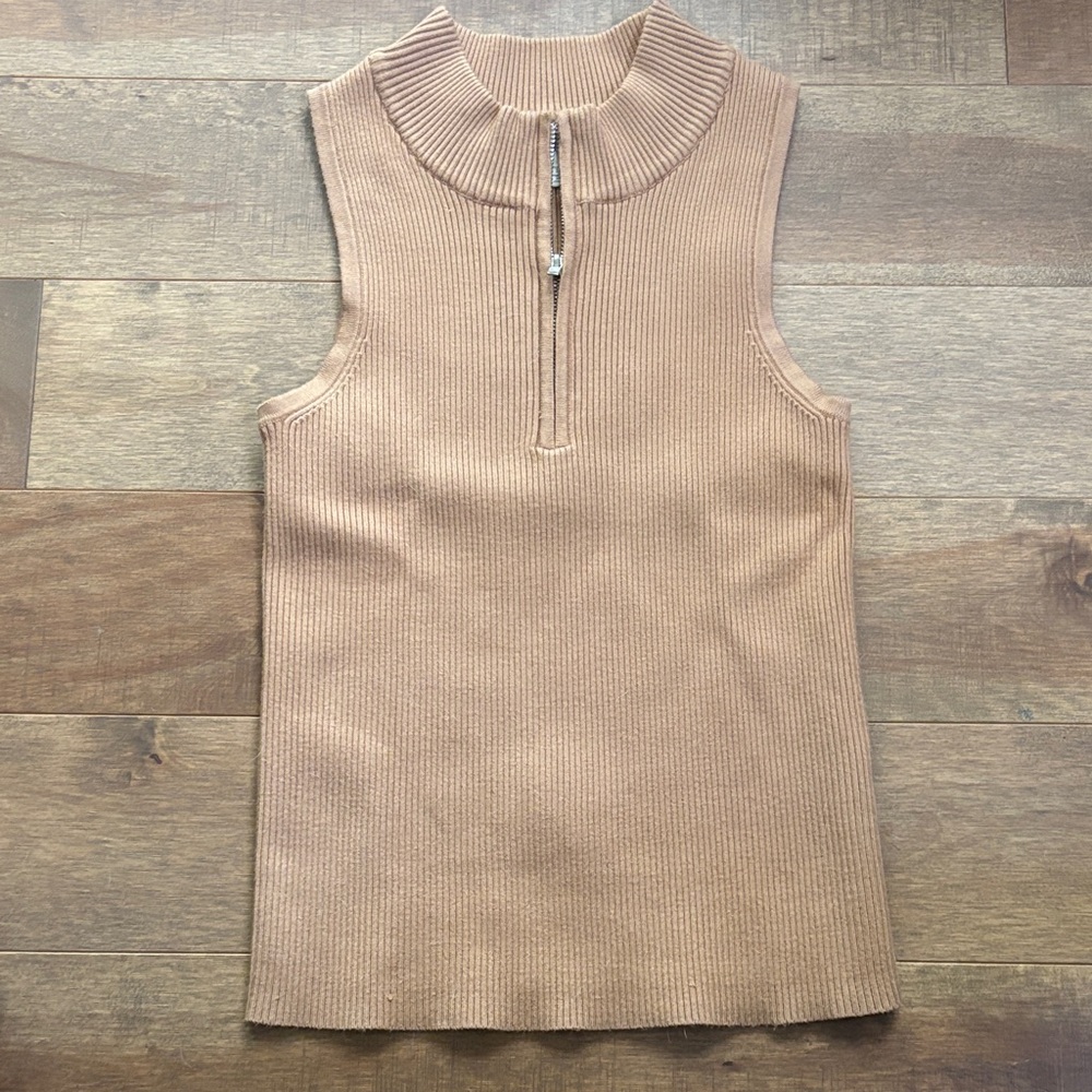 Heartloom Tan Ribbed Sleeveless Top